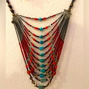 NWT Double D Ranch Peyote Bird Design Necklace